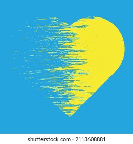 Yellow Heart Beach auf blauem Hintergrund. Vektorgrafik.