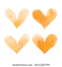 Yellow heart collection vector valentine's day edition
