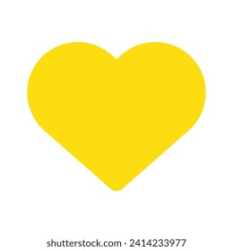 Yellow Heart Emoji Icon Object Symbol Vector Art Design Cartoon Isolated Background