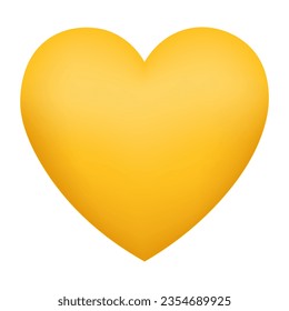 Yellow heart emoji isolated on white background. Emoticons symbol modern, simple, vector, printed on paper. icon for website design, mobile app, and UI. Vector Illustration