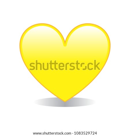 Yellow Heart Emoji Vector Isolated