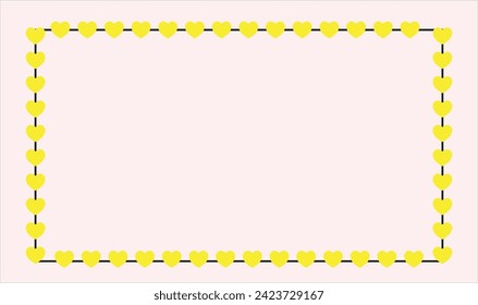 Yellow heart frame, Creative, Heart