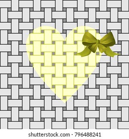 Yellow heart with a green bow