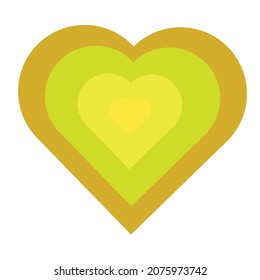 Un icono del corazón amarillo con fondo blanco puede escribir un mensaje.