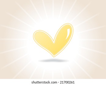 yellow heart isolated on white background