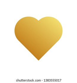 Yellow Heart Isolated White Background Emoji. Modern Simple Vector For Web Site Or Mobile App