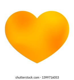 Yellow heart on a white isolated background. Element for design. Vector illustration.
