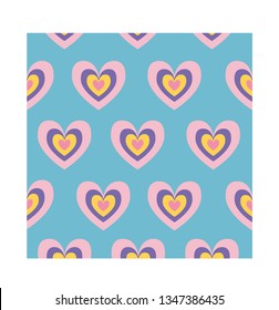Yellow Heart Pattern with Blue Background