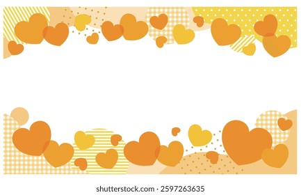 Yellow heart and pattern frame that can be used for White Day and Father's Day