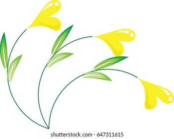 yellow heart shape flower icon