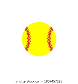 Yellow heart shaped baseball And red stitch baseball Isolated on white background.