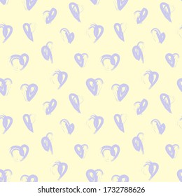 Yellow Heart shaped Valentine’s Day seamless pattern background for fashion textiles, graphics