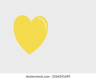 yellow heart vector illustration. Yellow heart, vector graphic, illustration, Valentine's Day, love, simple, cute, design element.