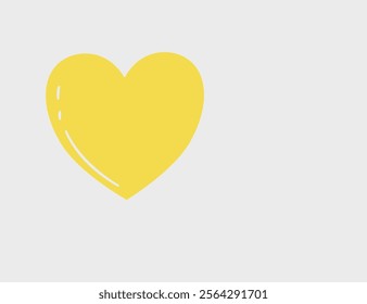 yellow heart vector illustration. Yellow heart, vector graphic, illustration, Valentine's Day, love, simple, cute, design element.