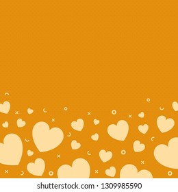 Yellow hearts background design vector