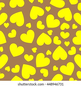 yellow hearts on a beige background
