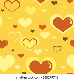 Yellow Hearts seamless background