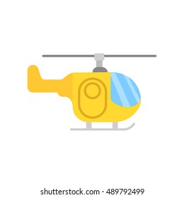 Yellow helicopter, isolated vector illustration