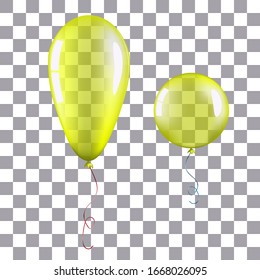 yellow helium balloon Isolated 3d