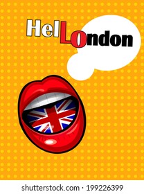 yellow hello London poster