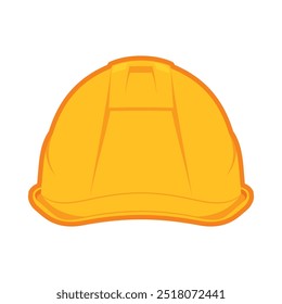 Yellow helmet isolated on white. Personal protective equipment and safety gear to protect head from hit by falling material.