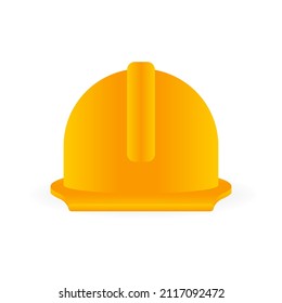 Yellow helmet on white background. Isolated vector illustration. Cartoon vector illustration