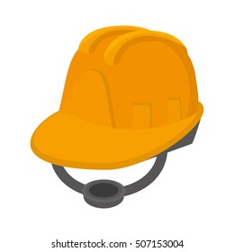 Yellow helmet protecction construction, industry vector illustration