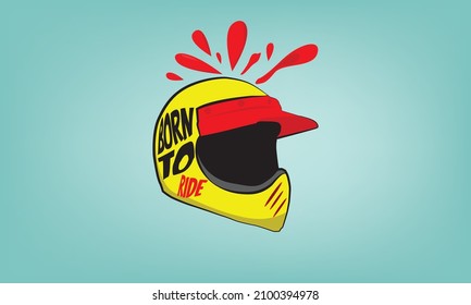 yellow helmet vector illustration suitable for bikers