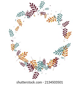 Yellow Herb Background White Vector. Leaves Forest Set. Golden Leaf. Gold Plant September. Decoration Illustration.