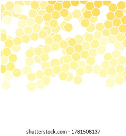 Yellow hexagon background. Advertising layout. Vector graphics. Eps 10