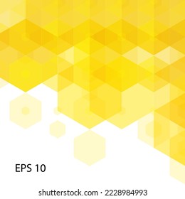 Yellow hexagon background. Presentation template. Vector background.