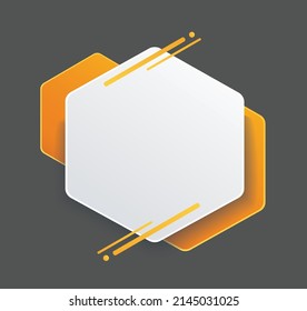 yellow hexagon background template vector	