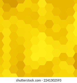 Fondo hexágono amarillo. Ilustración vectorial.