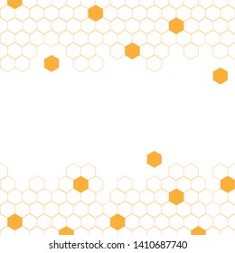 Yellow hexagon bee hive vector abstract with white background illustration