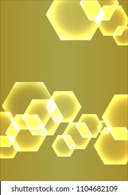yellow hexagon bokeh background