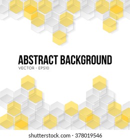 Yellow hexagon shape abstract background.