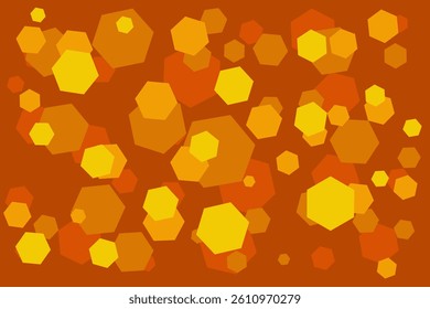 Yellow hexagon shapes create a bright abstract background style, suitable for kids graphics, cheerful layouts, or modern digital use