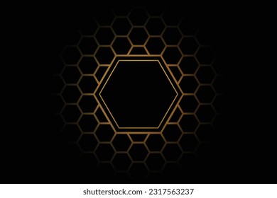 yellow hexagon technology cyberspace abstract vector background. Modern technology business background. futuristic tech background.