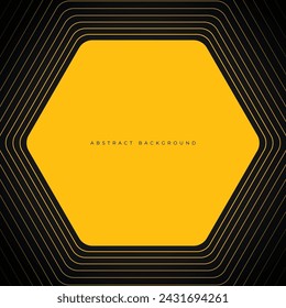 Yellow hexagonal geometric background with lines. Abstract yellow background. Vector illustration