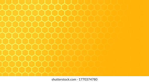 yellow hexagonal honeycomb mesh pattern with text space