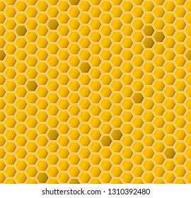 Yellow Hexagonal Realistic Honeycomb Seamless Texture Stock Vector ...