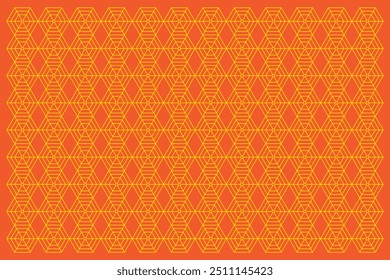 Vector amarillo de patrón de línea en forma hexagonal. Abstractas patrón geométrico. Diseño de diseño de fondo en estilo oriental. Elementos de Anuncio chino. Fondo anaranjado.