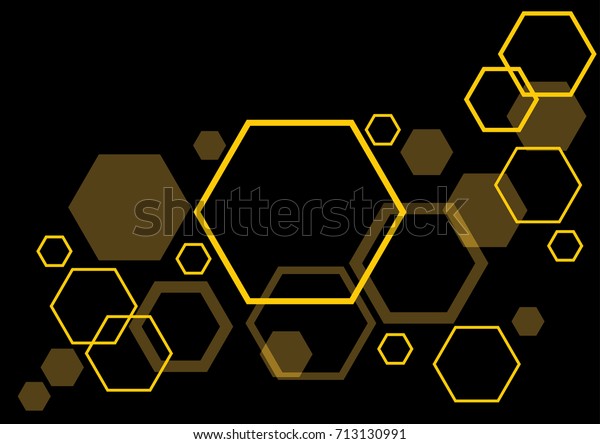 Yellow Hexagons On Dark Background Vector Stock Vector (Royalty Free ...