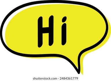 Yellow Hi Speech Bubble Vector illustration