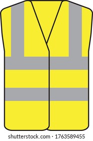 Yellow Hi Vis Safety Vest Icon Vector