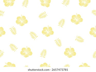 Vector de hibisco amarillo dibujado a mano