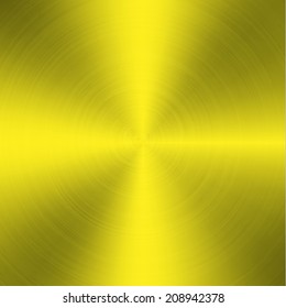 yellow high contrast circular brushed aluminum texture 