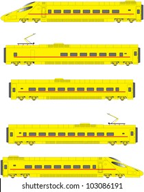 Yellow High Speed Electric Tilting Train Stock Vector (Royalty Free ...