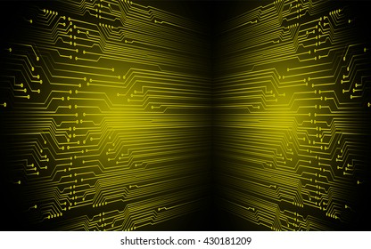 yellow high tech circuit board, abstract circuit board, CPU, PC computer
