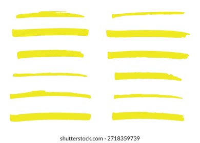 Gelb markierte Pinselstriche, Vektorgrafik-Designelement